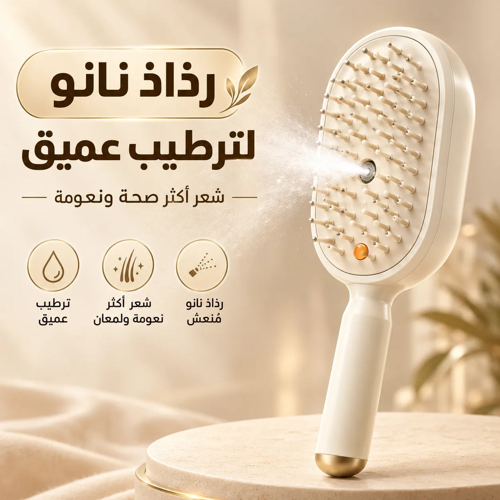 مشط تدليك بالرذاذ قابل للشحن